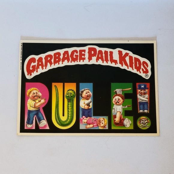 Vtg Garbage Pail Kids Topps 5x7 Giant Sticker #3 "GPKids Rule!" 1986 Rare. - Picture 1 of 6